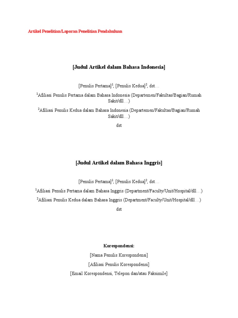 Panduan Penulisan Artikel Penelitian | PDF