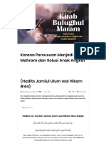 Karena Persusuan Menjadi Mahram Dan Solusi Anak Angkat (Hadits Jamiul Ulum Wal Hikam #44)