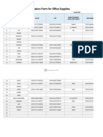 Application Form For O Ce Supplies