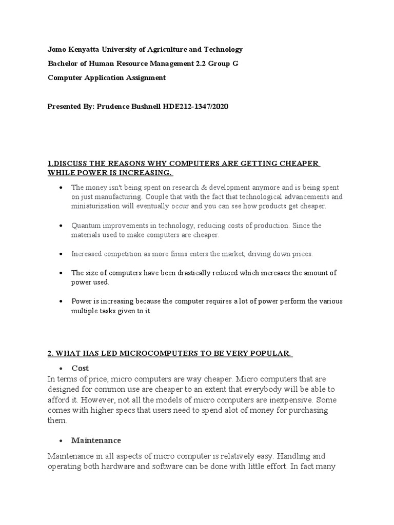 Computer Application Assignment | PDF | Internet | Computing
