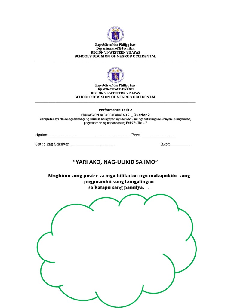 1.performance Task ESP2 - q2 | PDF