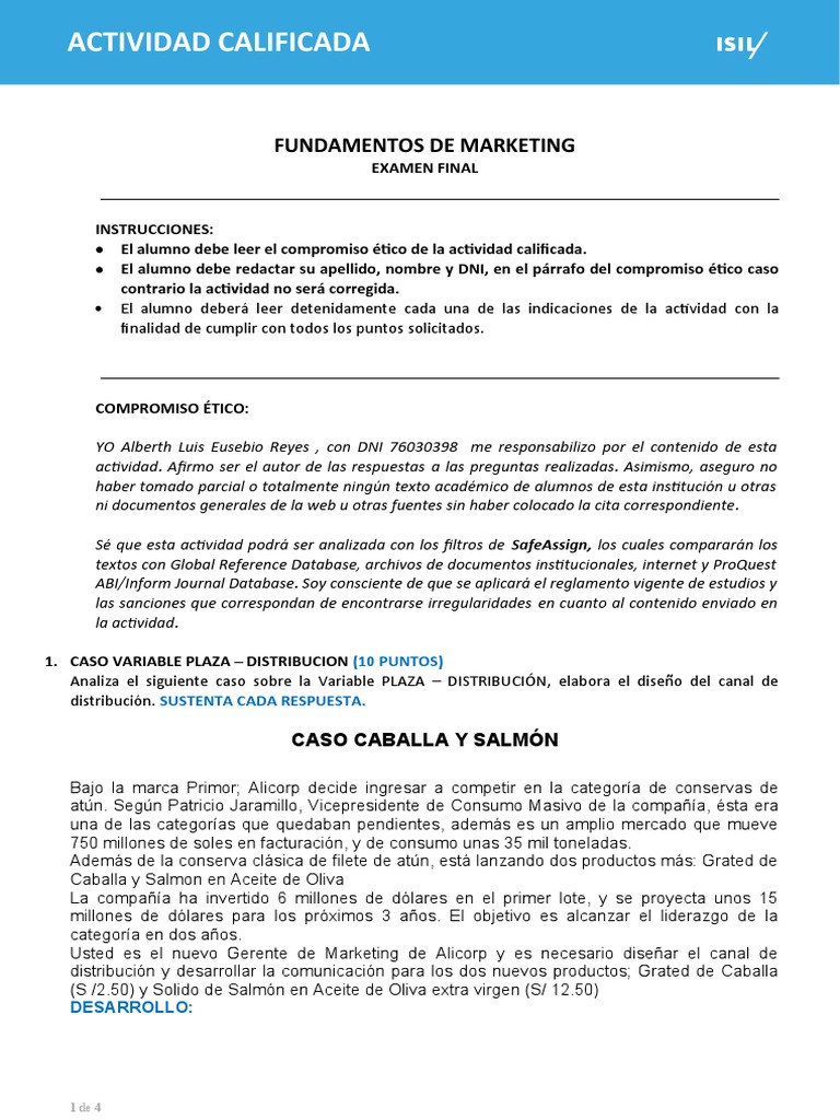 Examen Final: Fundamentos de Marketing | PDF | Marca | Producto (Negocio)