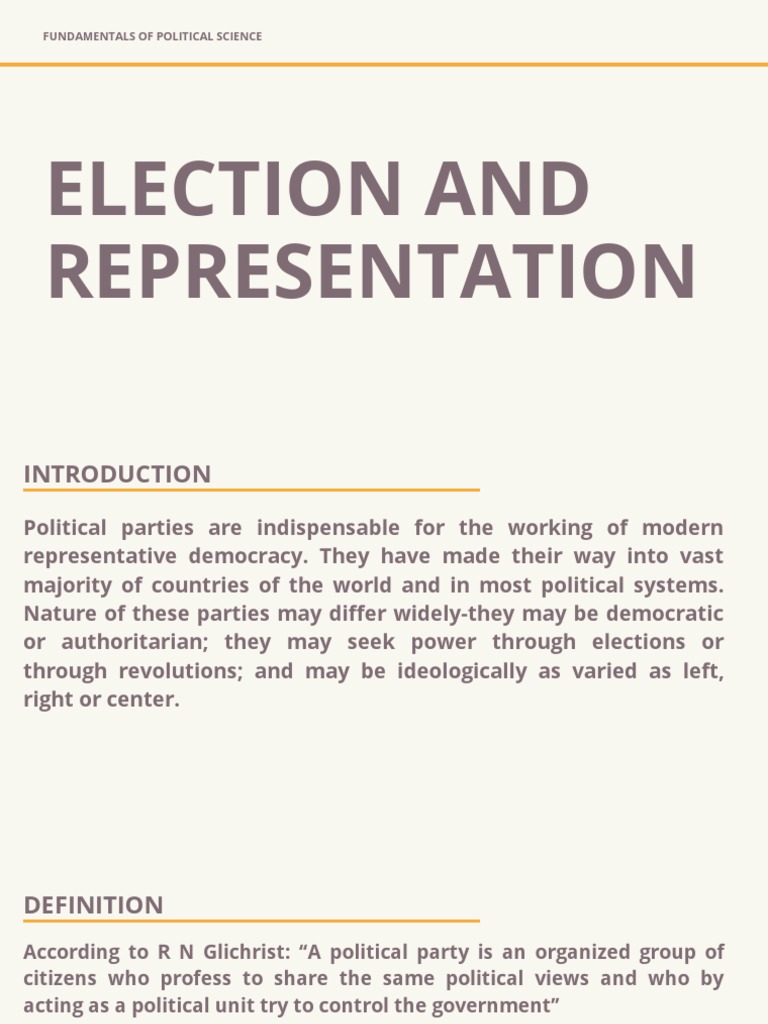 Political Parties and Representation | PDF | Voting | Electoral District