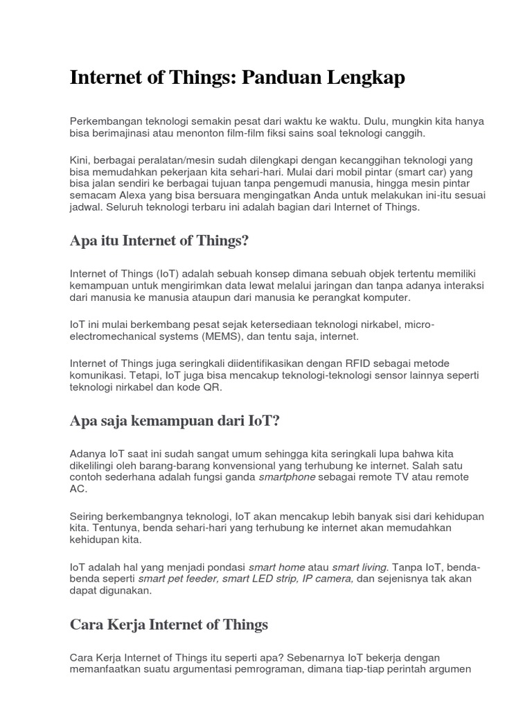 Panduan Lengkap Internet of Things | PDF
