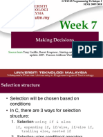 Week 7: Making Decisions