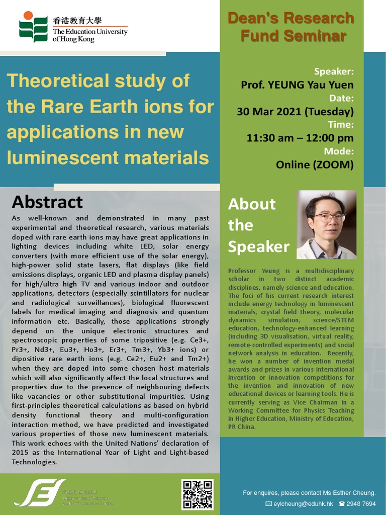 Theoretical Study of The Rare Earth Ions For Applications in New ...