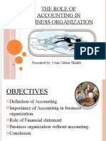 The Role of Accounting in Business Organization: Presented By: Uzair Gulzar Shaikh