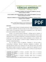 Caracterização físico-química da folha de Moringa em pó