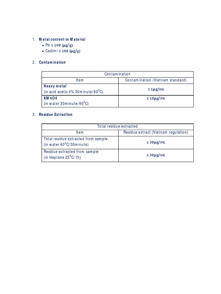 Metal Contamination and Residue Standards | PDF | Science & Mathematics