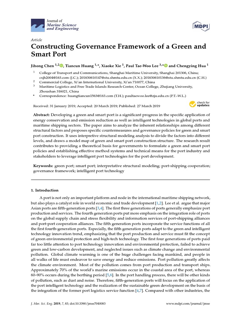 Green and Smart Port | PDF | Port | Sustainability
