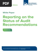 Reporting On The Status of Audit Recommendations