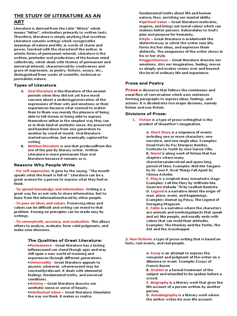 Understanding Literary Genres and Forms | PDF | Poetry | Epic Poetry