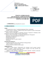 TEMATICA SI BIBLIOGRAFIE Admitere Scoli Postliceale Ian 2020