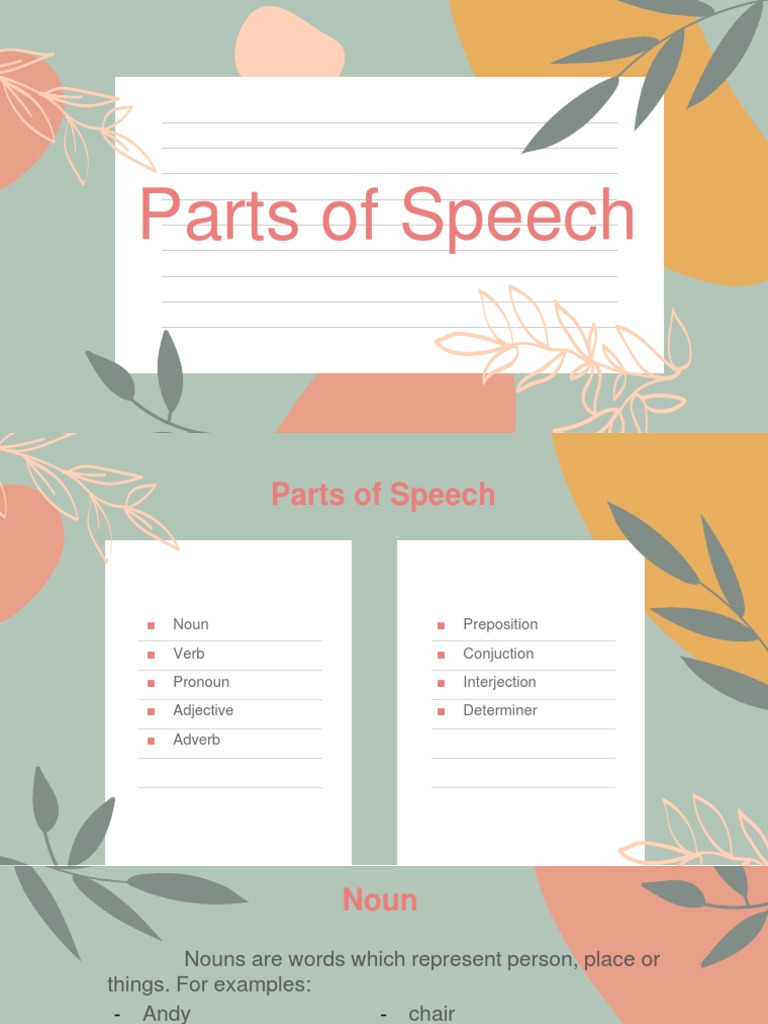 Comprehensive Guide to Parts of Speech | PDF | Noun | Part Of Speech