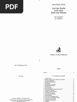 Auf Der Suche Nach Dem Stein Der Weisen Die Geschichte Der Alchemie by  Hans-Wemer Schtt (001-167) | PDF