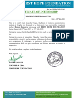 Internship Certificate - Akansha Uniyal