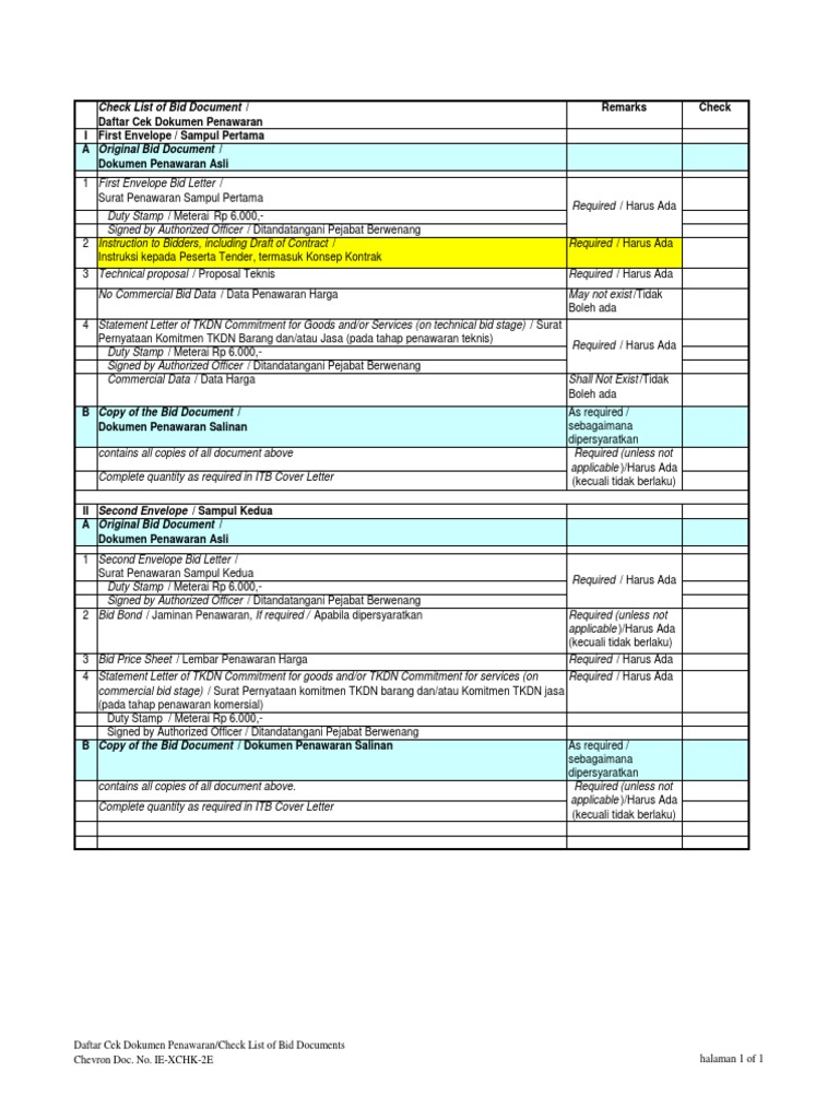 IE-2XCHK-2E Two Env Check List Rev. Mar. 26, 2015 | PDF | Written ...
