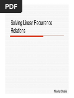 Solving Linear Recurrence Relations: Niloufar Shafiei