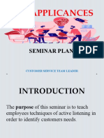 Ipso Applicances: Seminar Plan