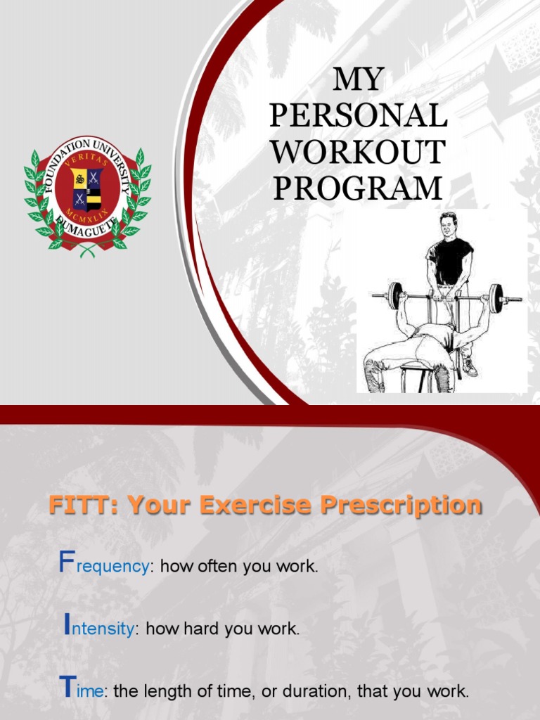 Personal Workout Program Based On The Fitt Principle | PDF | Wellness