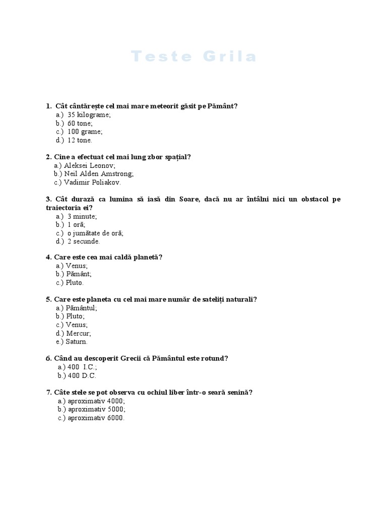 Test Grila | PDF