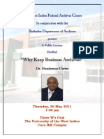 Archives Lecture by Dr. Henderson Carter - Why Keep Business Archives? (Barbados)