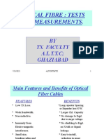 Optical Fibre: Tests and Measurements.: BY TX Faculty A.L.T.T.C Ghaziabad