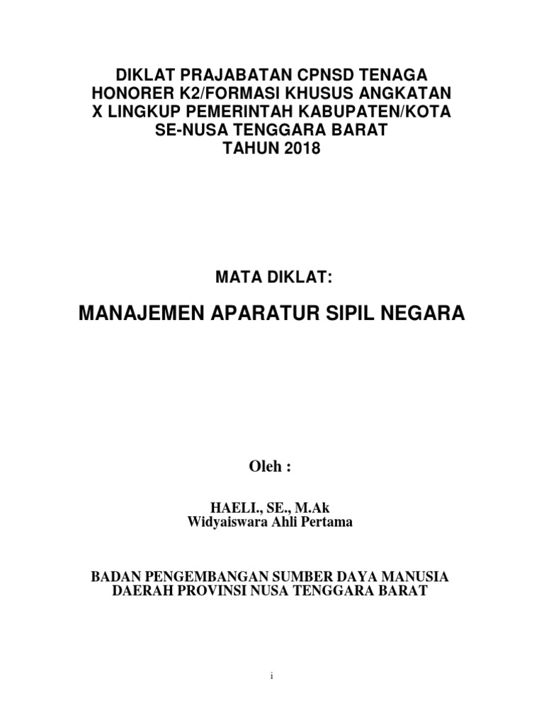 Manajemen Aparatur Sipil Negara PDF
