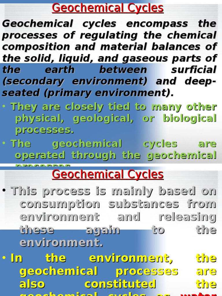 Overview of Geochemical Cycles | PDF | Natural Environment | Natural ...