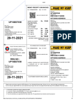 Regno: UP14BD7938: Money Receipt Cum Invoice