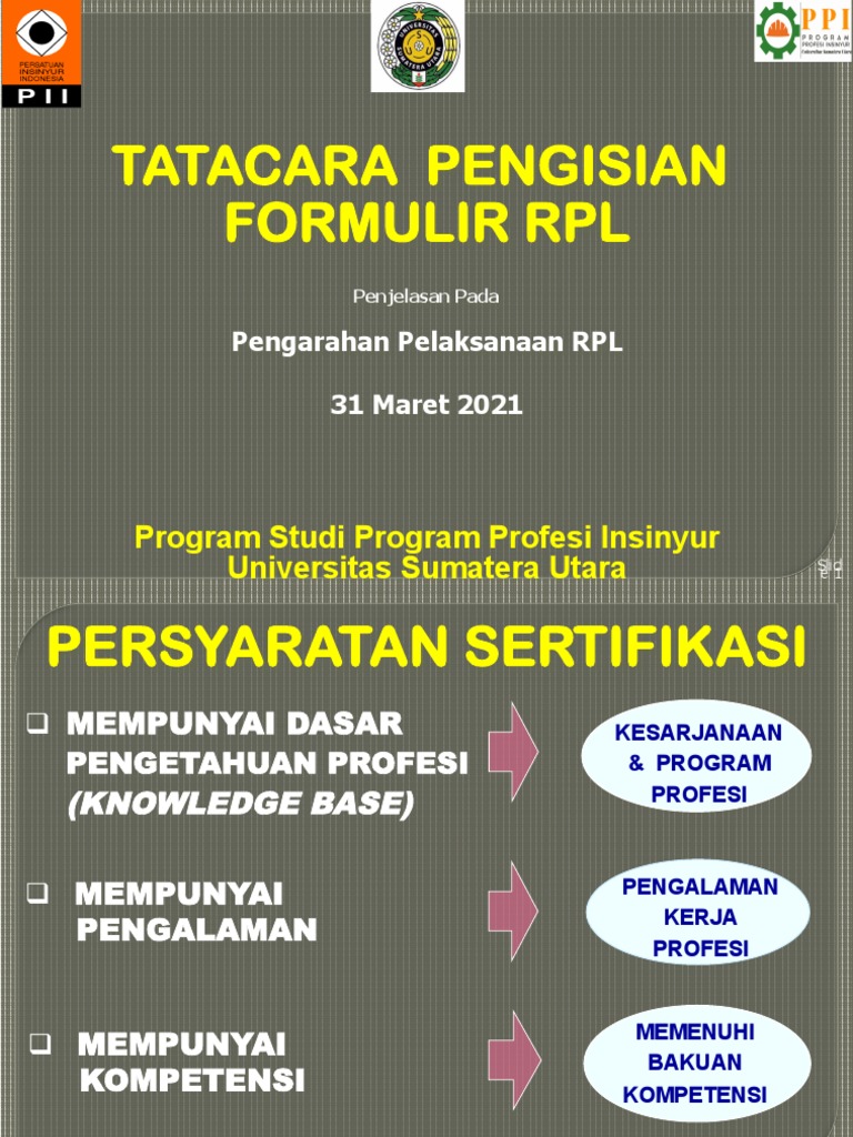 Tatacara Pengisian Formuir RPL 2021 | PDF