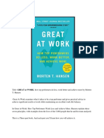 BOOK 1 - GREAT AT WORK by Morten T. Hansen