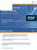 Corporate Social Responsibility: Opportunities & Risks For Business
