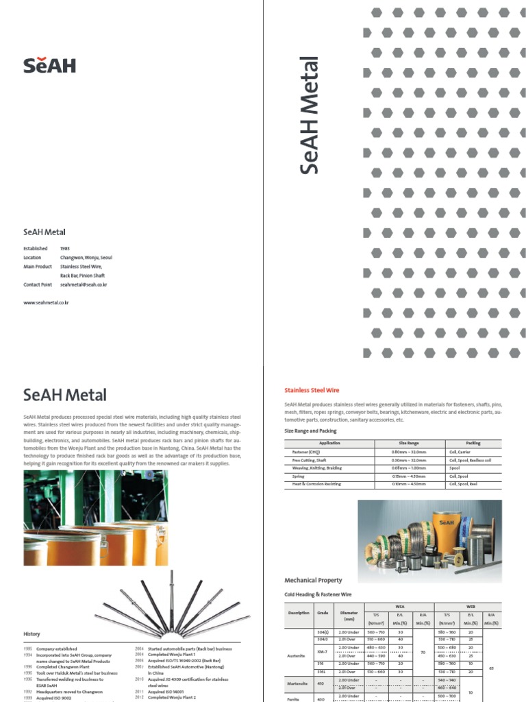03 - SeAH Metal - Company - Eng | PDF | Wire | Stainless Steel