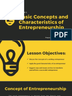 Lesson 2 - Basic Concepts and Characteristics of Entrepreneurship