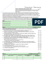 Pre-Existing Conditions Disclosure Form: Page 1 of 2