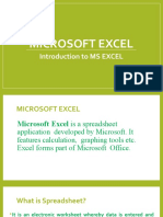 Microsoft Excel: Introduction To MS EXCEL