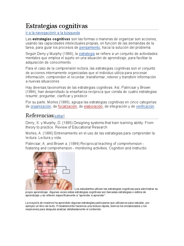 Estrategias Cognitivas | PDF | Aprendizaje | Psicología cognitiva