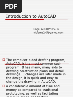 Introduction To Autocad: Engr. Adebayo V. B