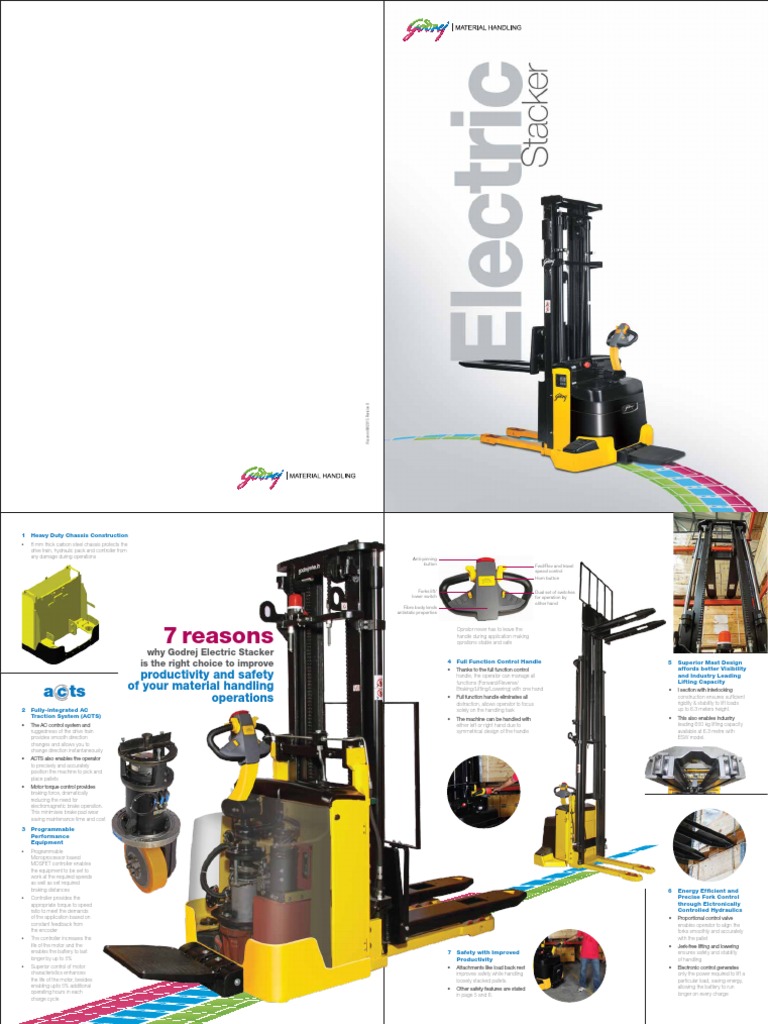 Godrej Electric Stacker Overview | PDF | Electric Motor | Elevator