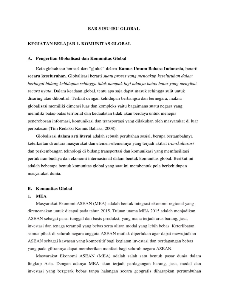 Modul Tentang Isu Isu Global Pdf
