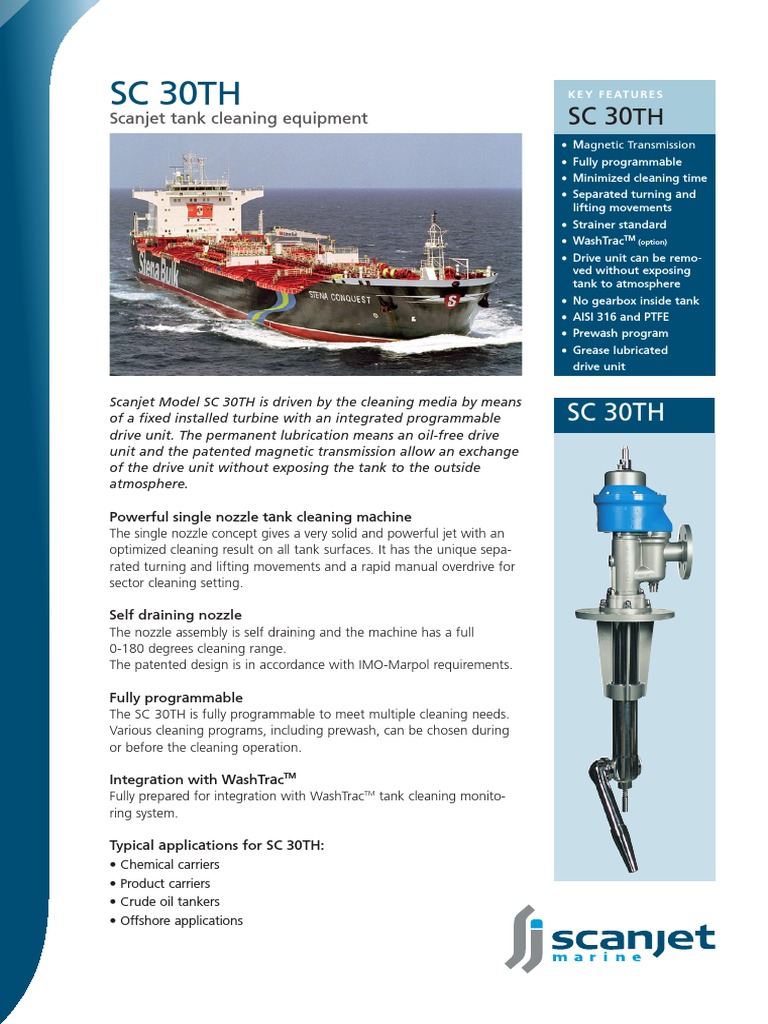 The SC 30TH Single Nozzle Tank Cleaning Machine: Powerful, Programmable ...