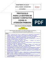 Hospital General- Protocolo Casos Contactos Atencion Primaria  Julio 2021