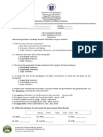 Republic of The Philippines Department of Education Region III-Central Luzon Schools Division of Bulacan District of Baliwag North