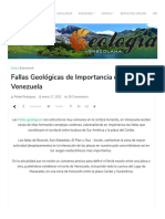 Fallas Geológicas de Importancia en Venezuela