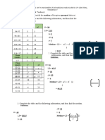 Sample Problems With Asnwers in Getting The Median