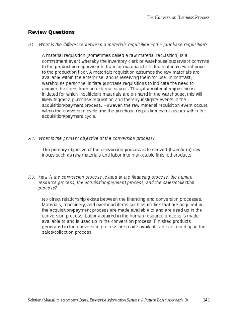 Review Questions Solutions Manual To Dunn, Enterprise