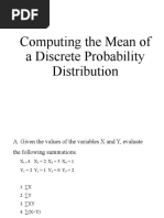 Computing The Mean of A Discrete Probability Distribution