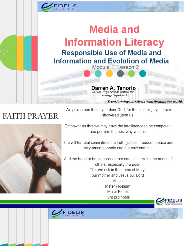 Responsible Use of Media and Information and Evolution of Media PDF