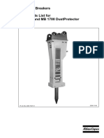 Hydraulic Breakers Spare Parts List For MB 1700 and MB 1700 Dustprotector